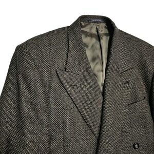 Ermenegildo Zegna Blazer 41L Tweed Wool Cashmere Double Breast Sport Coat Jacket